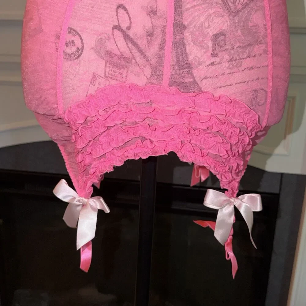 Victoria's Secret Sexy Little Things Ruched Teddy Lingerie Garter Belt SIip